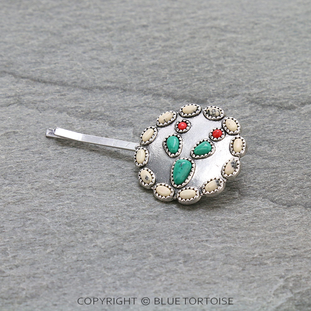 Western Cactus Stone Hairpin