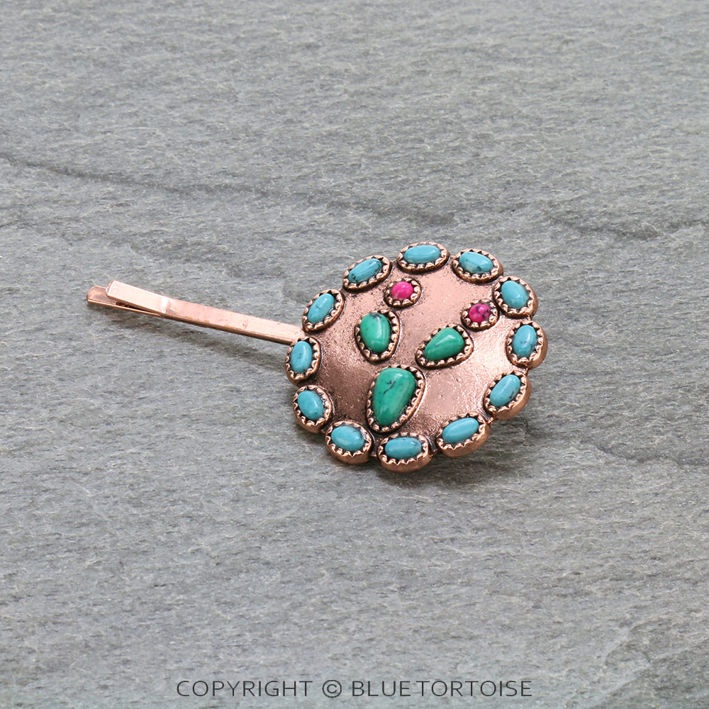 Western Cactus Stone Hairpin