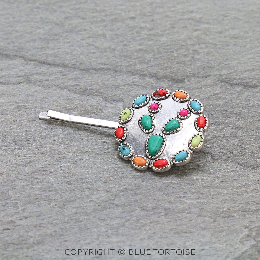 Western Cactus Stone Hairpin