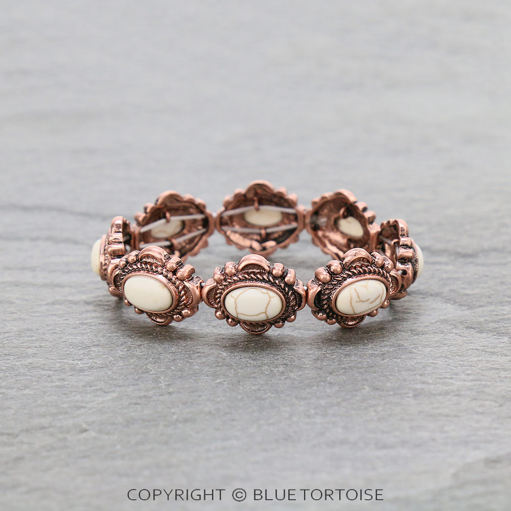 Western Concho Stone Stretch Bracelet