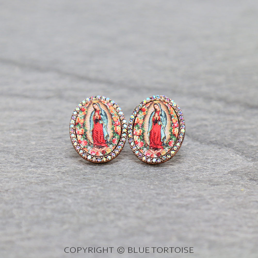 Mother of Guadalupe Stud Earrings