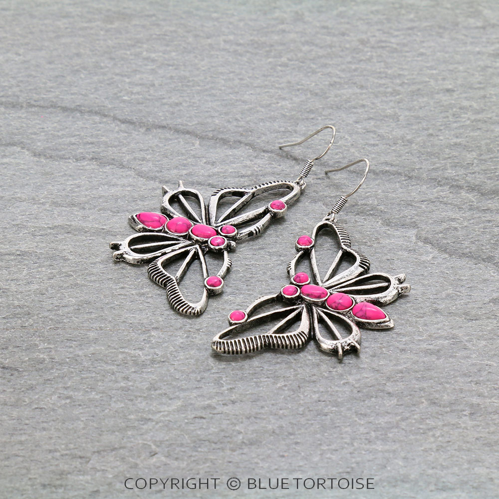 Western Butterfly Dangle Earrings