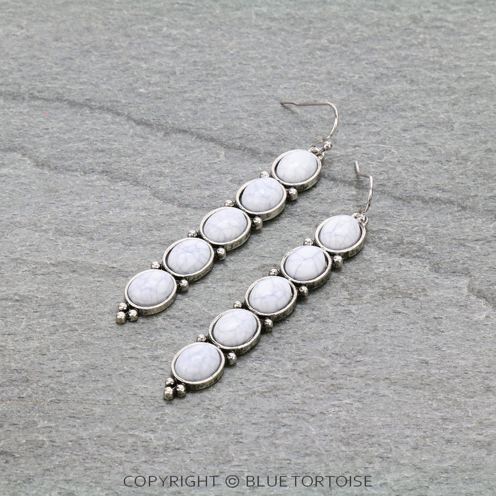 Western Bar Stone Dangle Earrings
