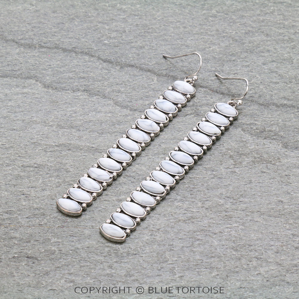 Western Bar Stone Dangle Earrings