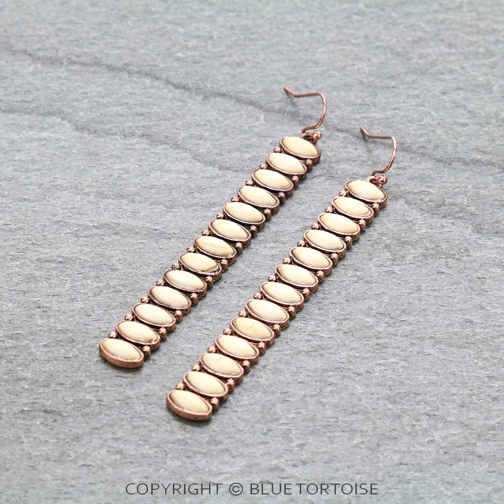Western Bar Stone Dangle Earrings