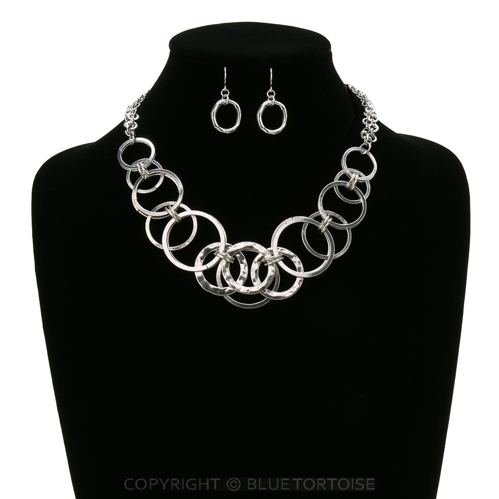 Multi-Sized Round Link Necklace Set - Image 2
