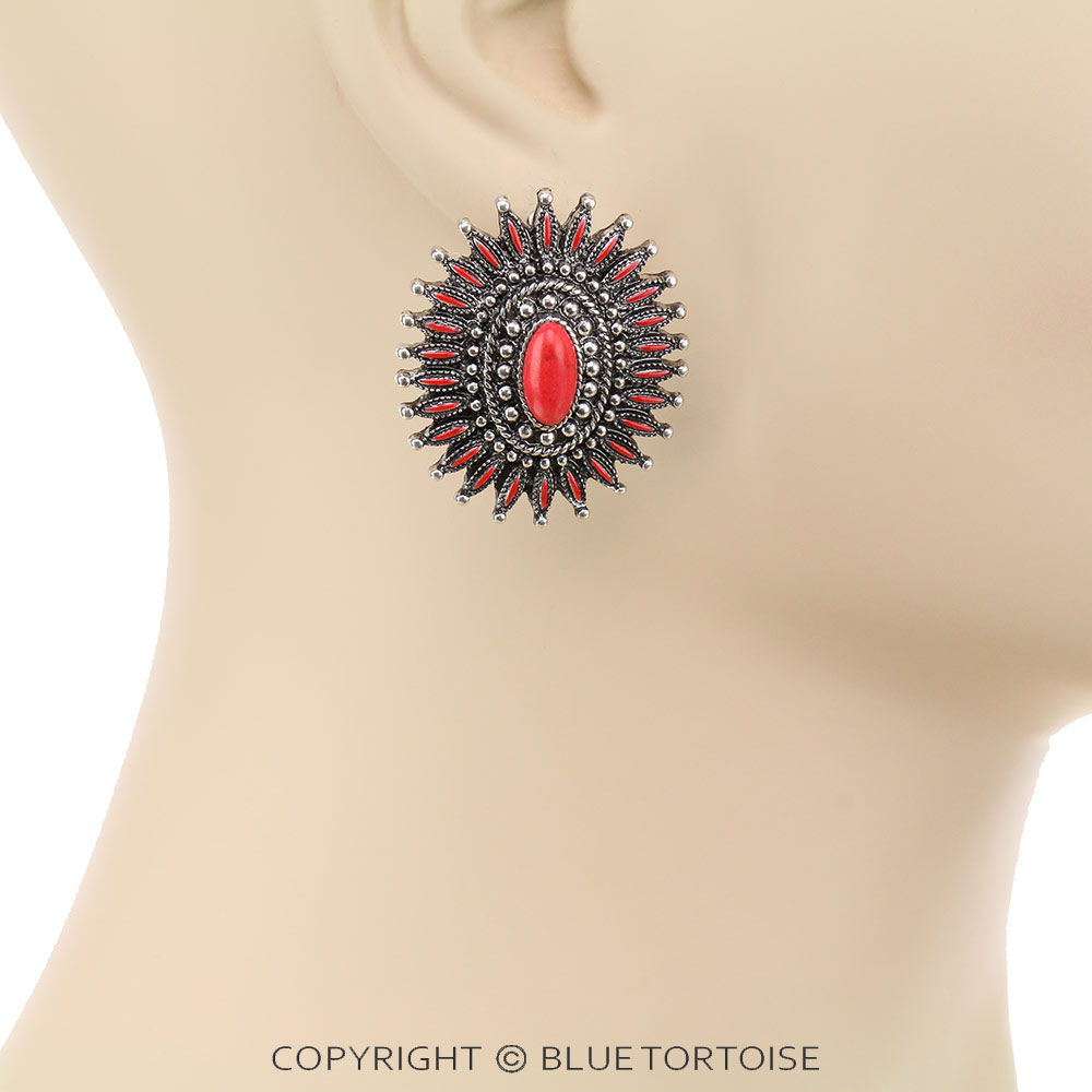 Western Concho Cluster Stud Earrings - Image 2