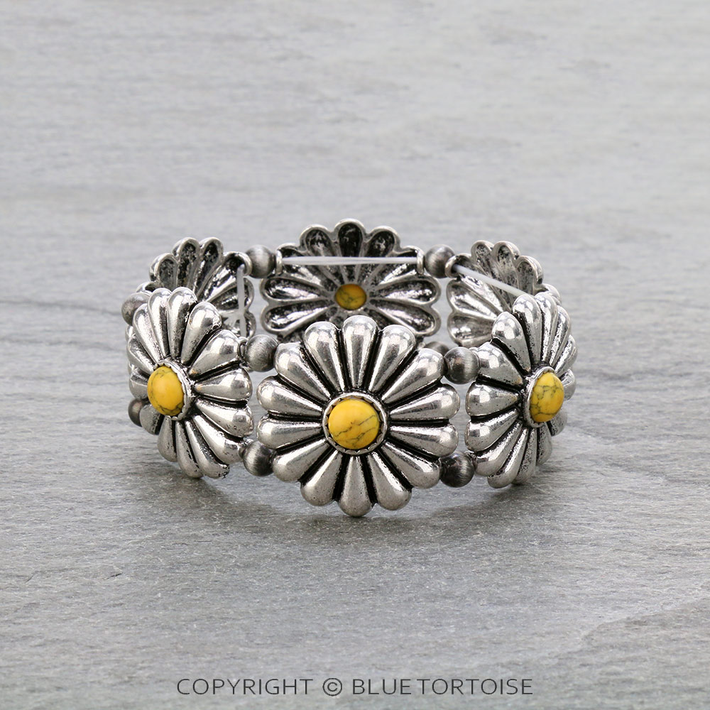 Western Concho Stone Stretch Bracelet