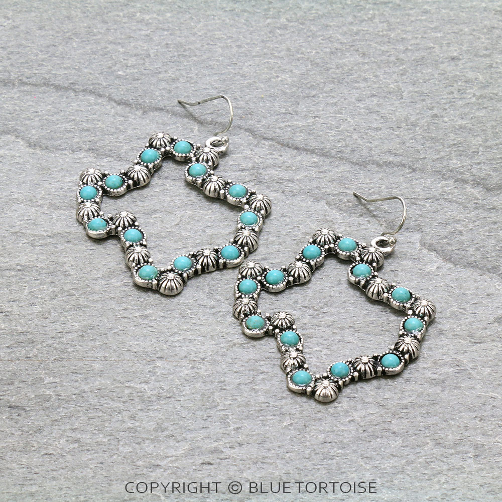 Texas Map Stone Dangle Earrings
