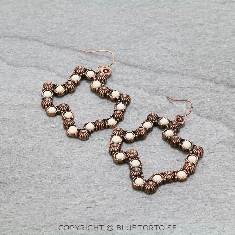 Texas Map Stone Dangle Earrings