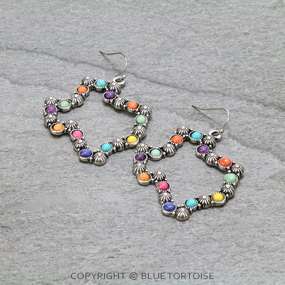 Texas Map Stone Dangle Earrings