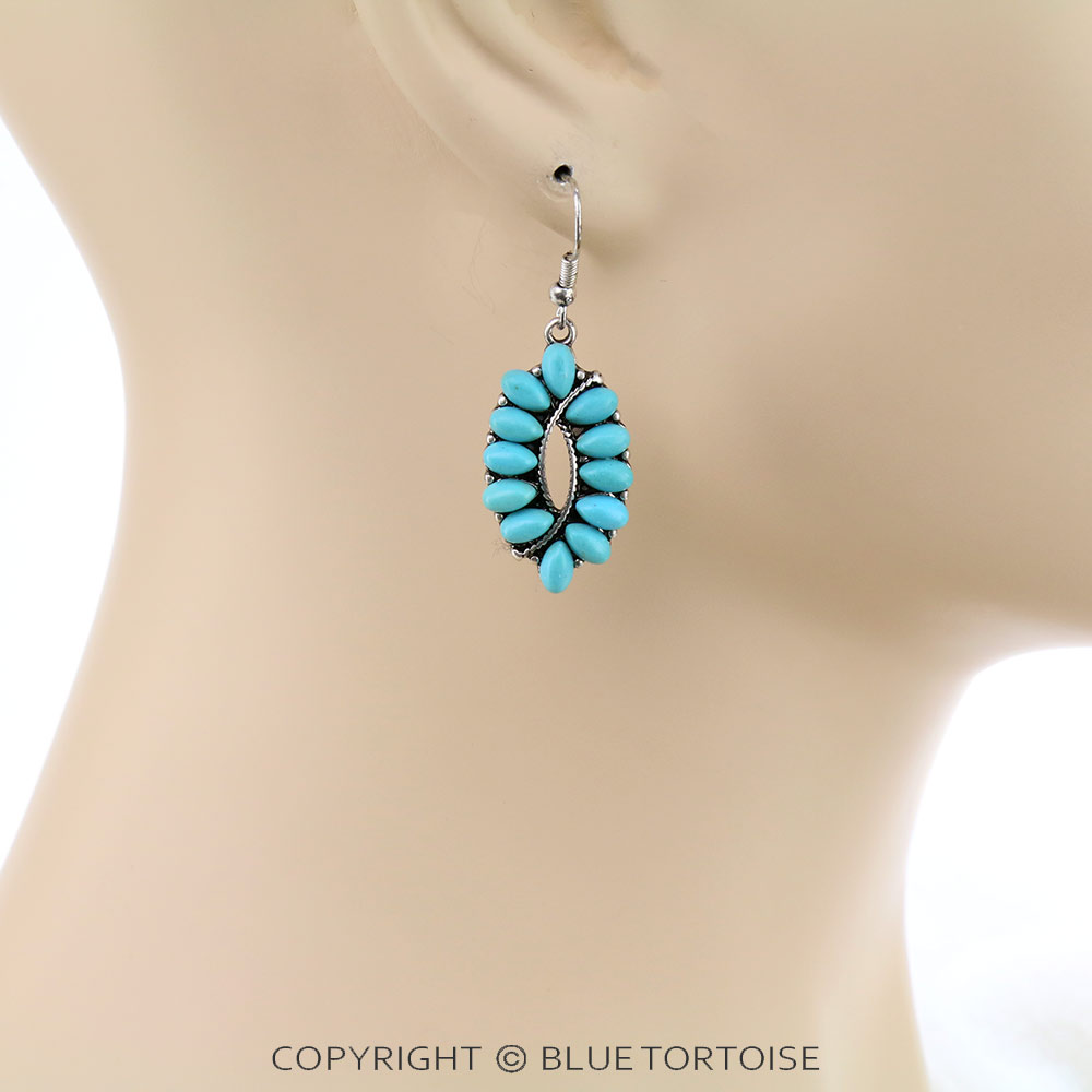 Western Style Stone Dangle Earrings - Image 2