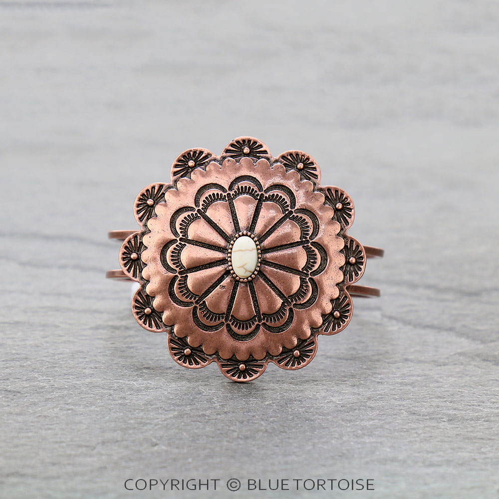 Western Concho Stone Hinge Bracelet