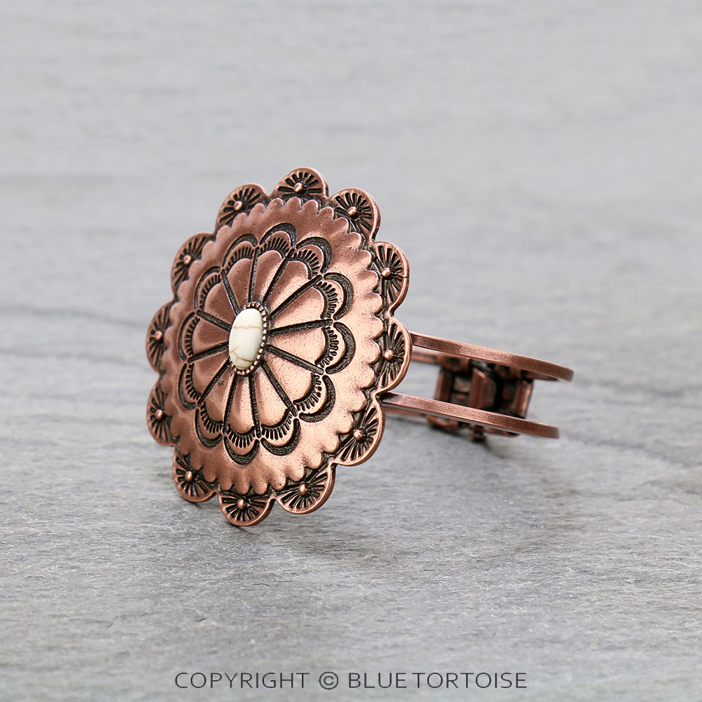 Western Concho Stone Hinge Bracelet - Image 2