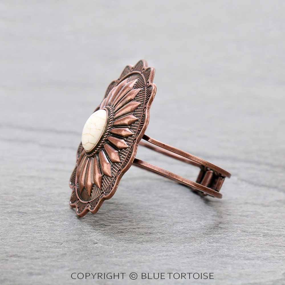 Western Concho Stone Hinge Bracelet - Image 2