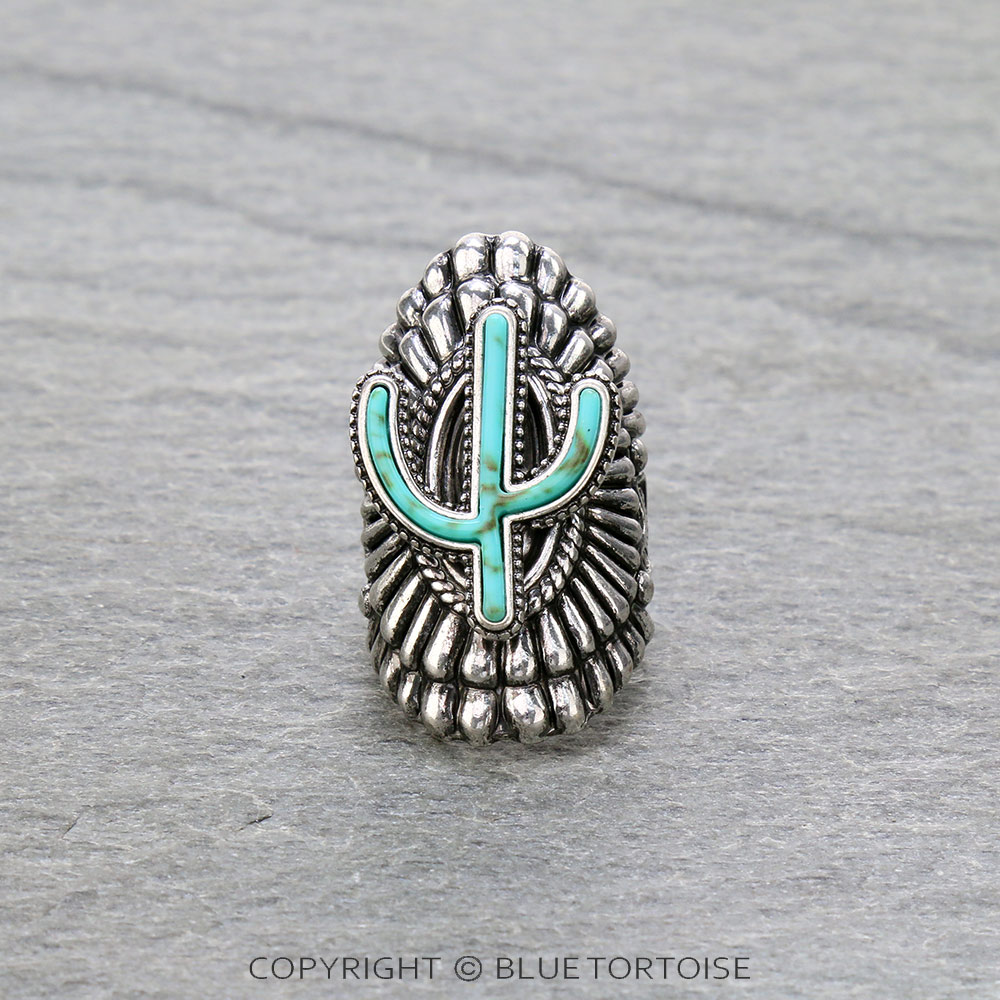 Western Cactus Cuff Ring