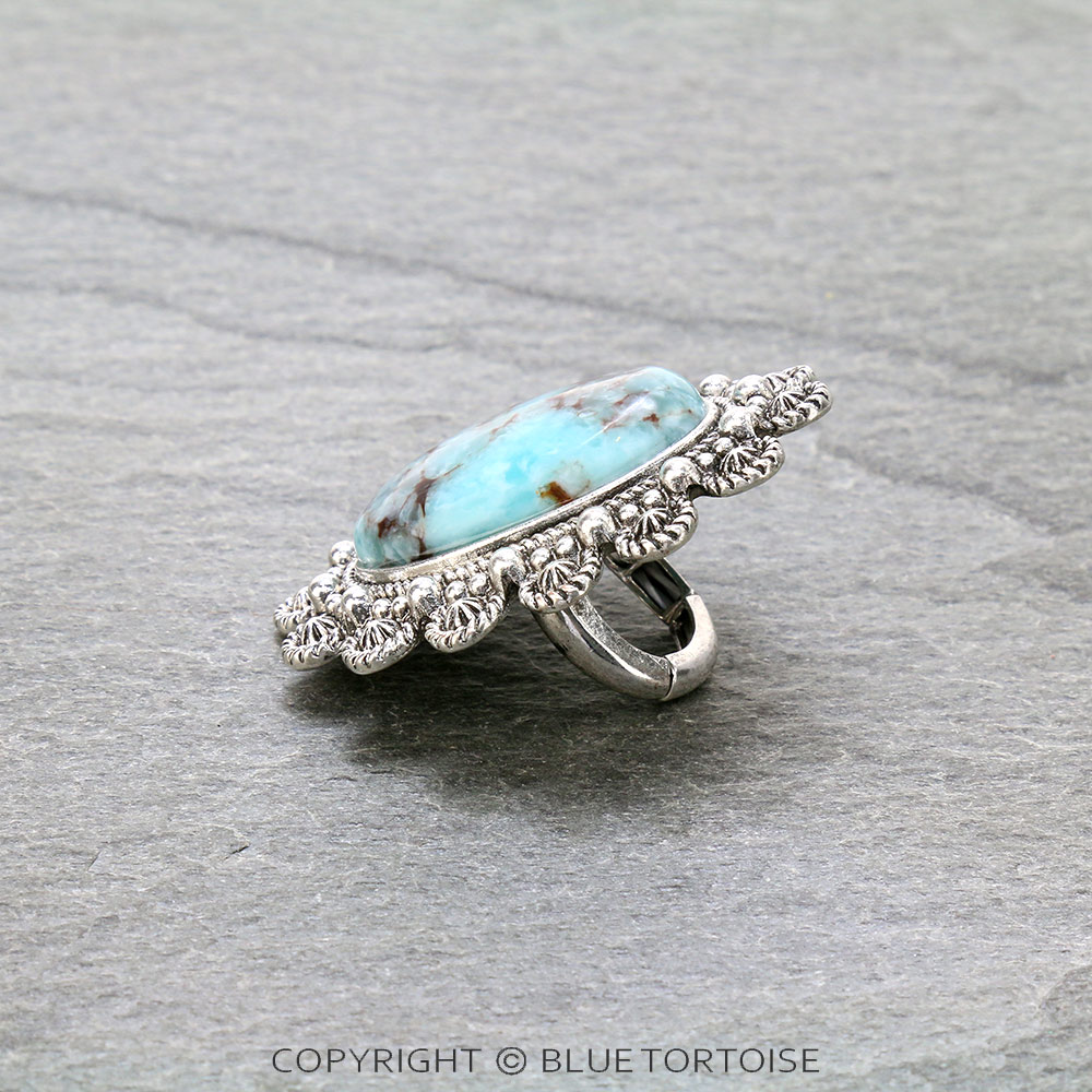 Western Concho Stone Stretch Ring - Image 2