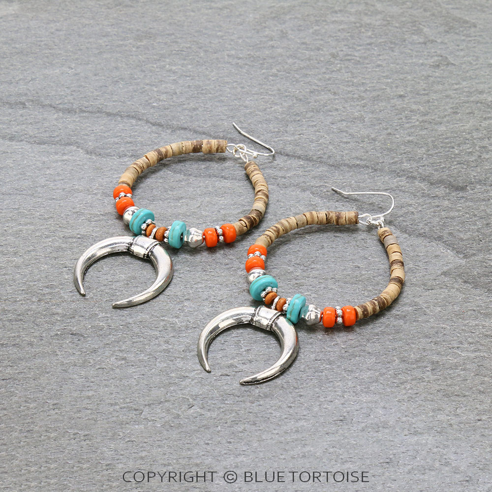 Western Multi Bead Squash Blossom Dangle Earrings