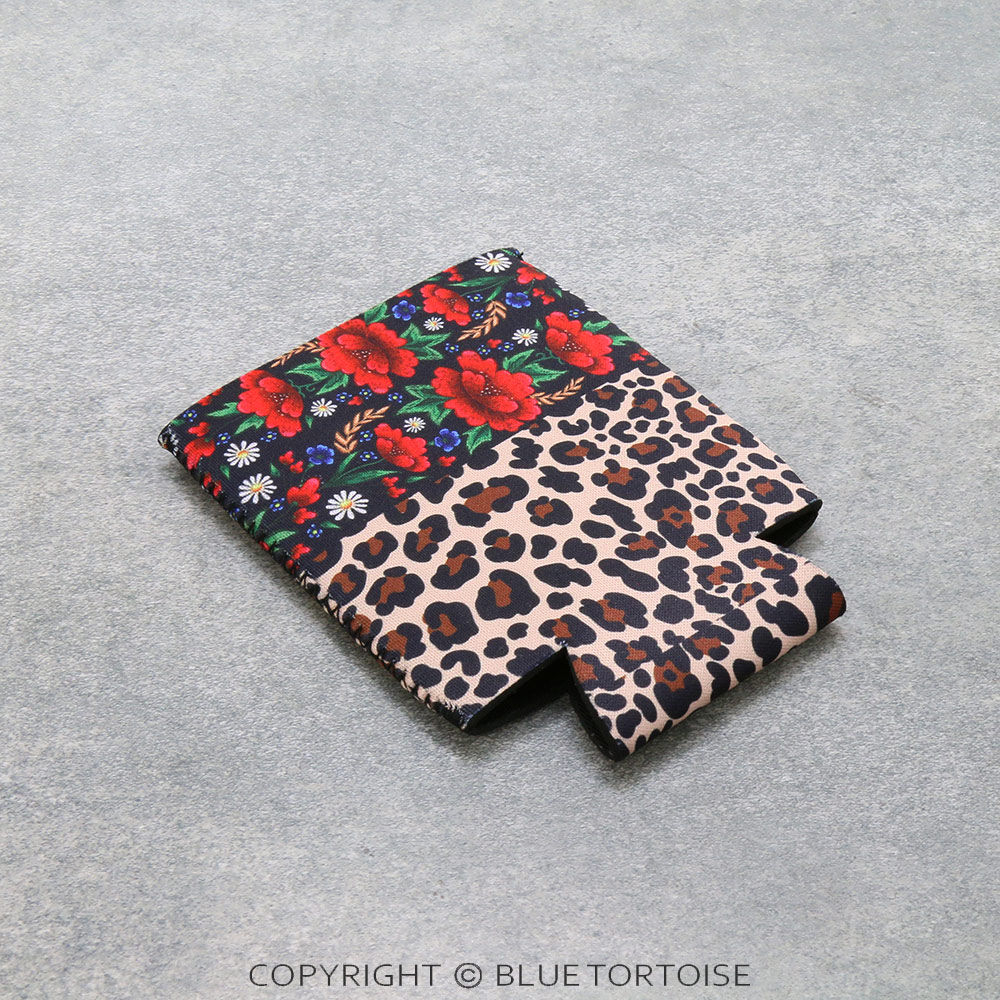 Rose and Leopard Drink Sleeve/Cooler