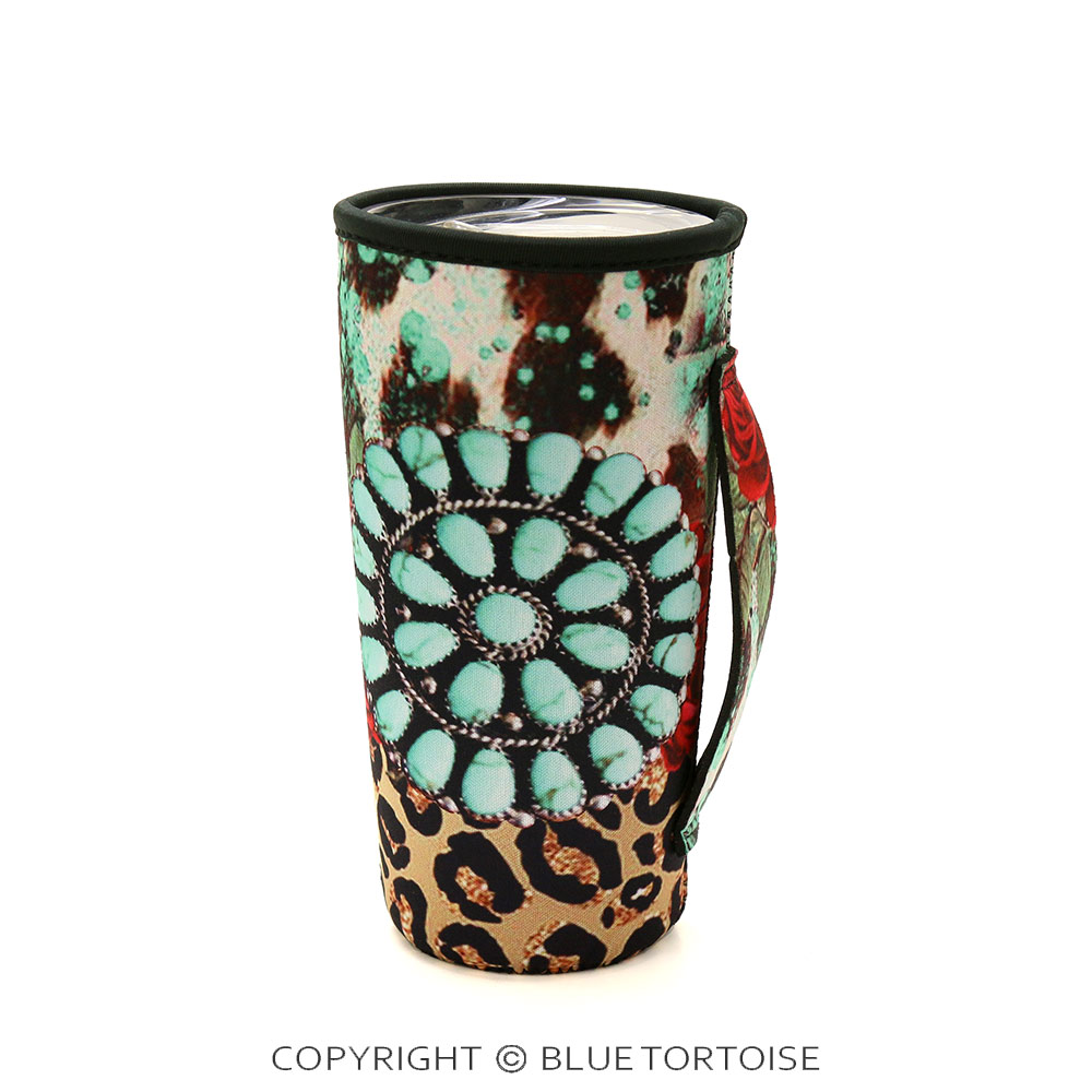 TQ Concho Leopard Tumbler Drink Sleeve/Cooler - Image 2