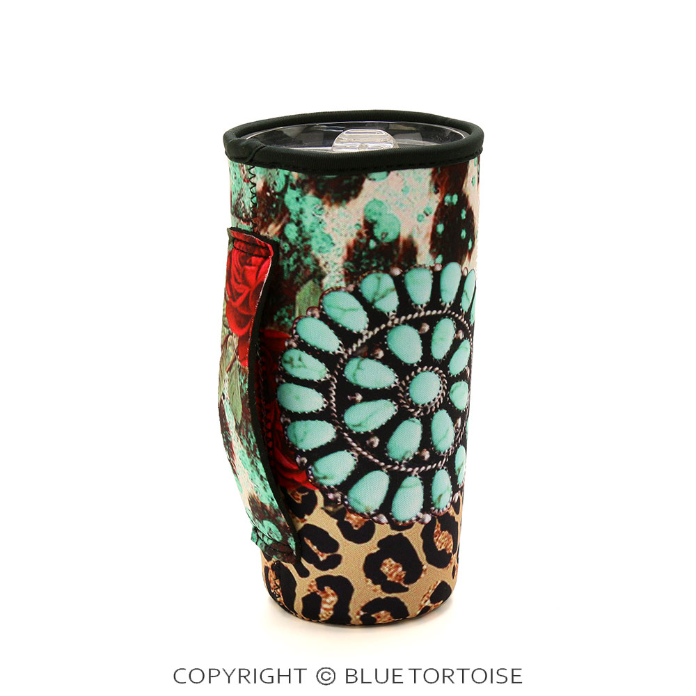 TQ Concho Leopard Tumbler Drink Sleeve/Cooler - Image 3