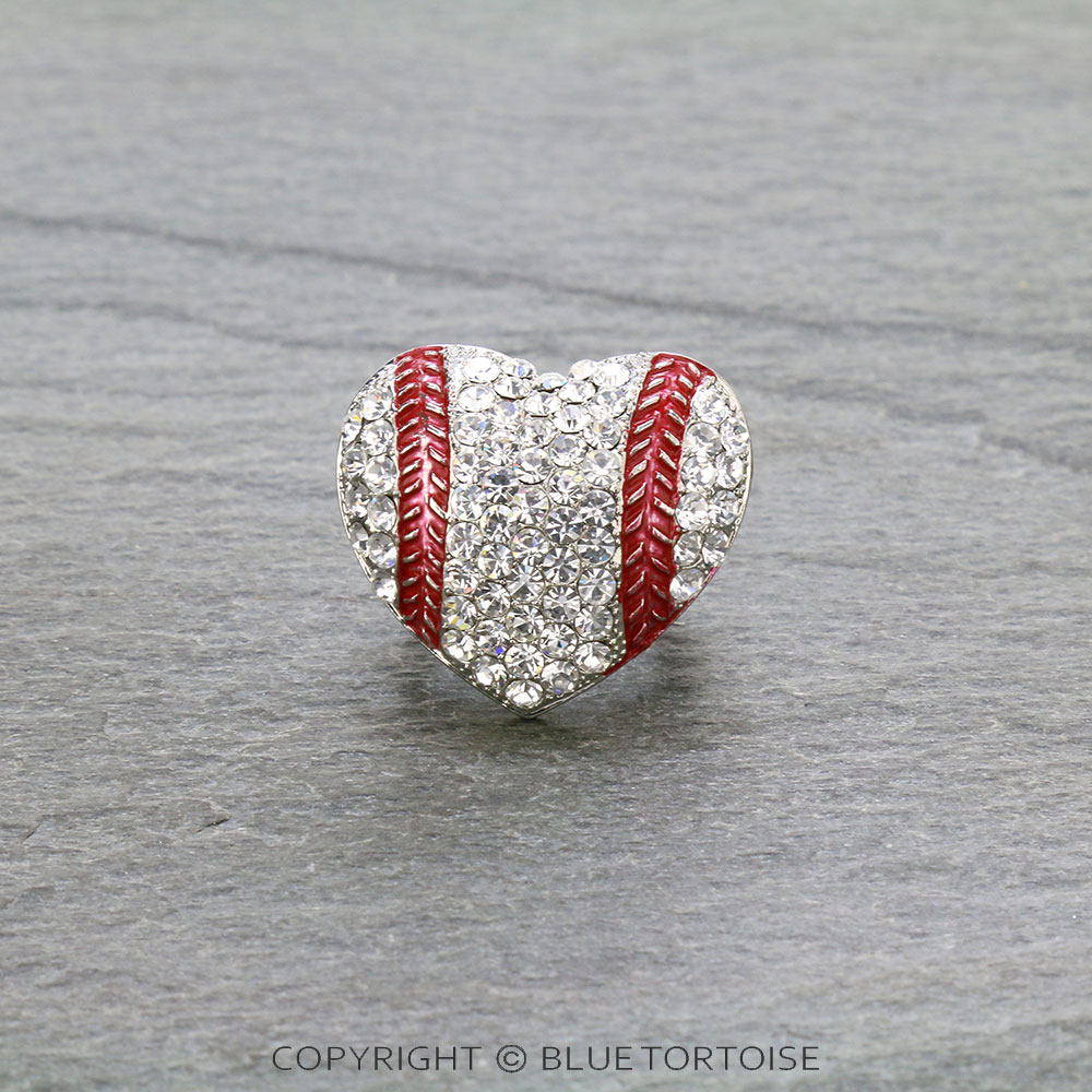 Sports Theme Heart Baseball Stretch Ring
