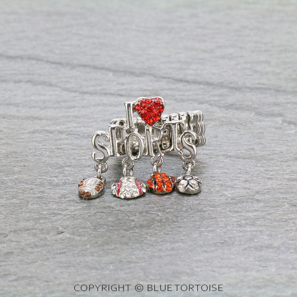 Sports "I LOVE SPORTS" Stretch Ring
