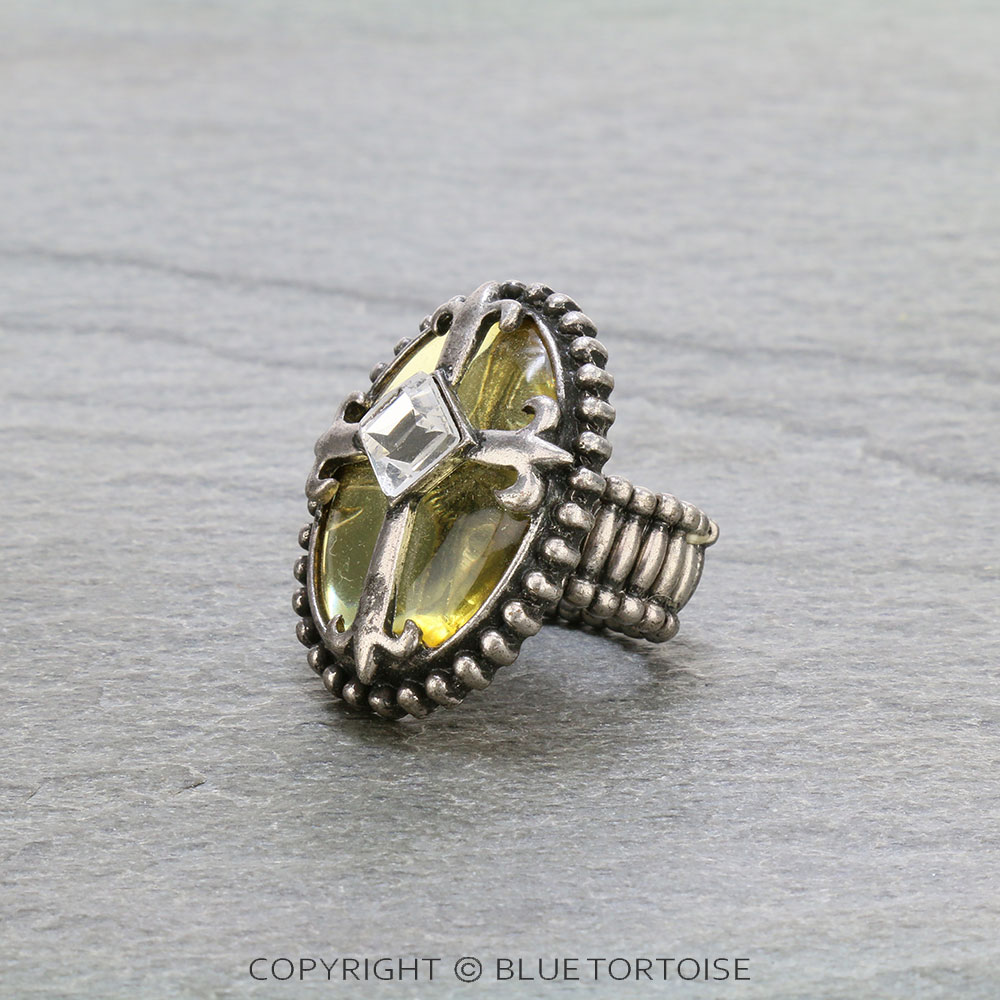 Western Cross Stone Stretch Ring - Image 2