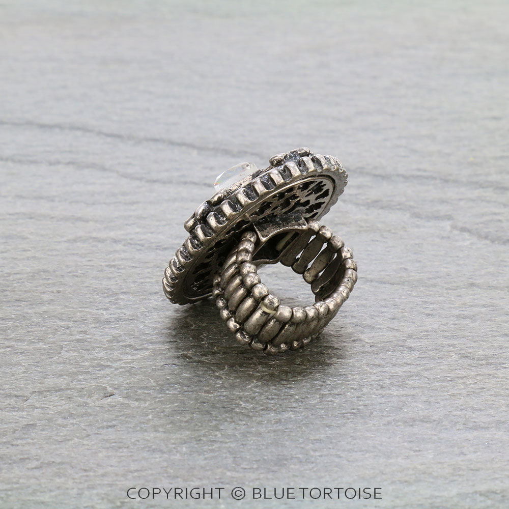 Western Cross Stone Stretch Ring - Image 4