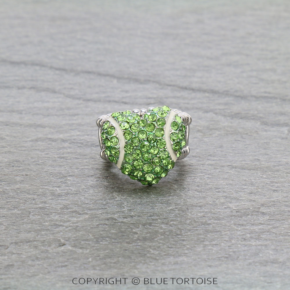 Sports Theme Heart Baseball Stretch Ring