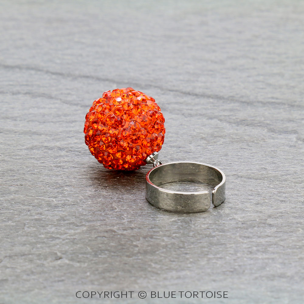 Fashion Stone Ball Adjustable Ring - Image 4