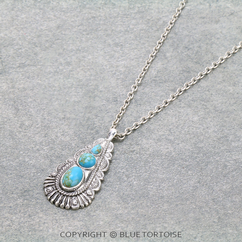 Western Teardrop Stone Necklace - Image 3