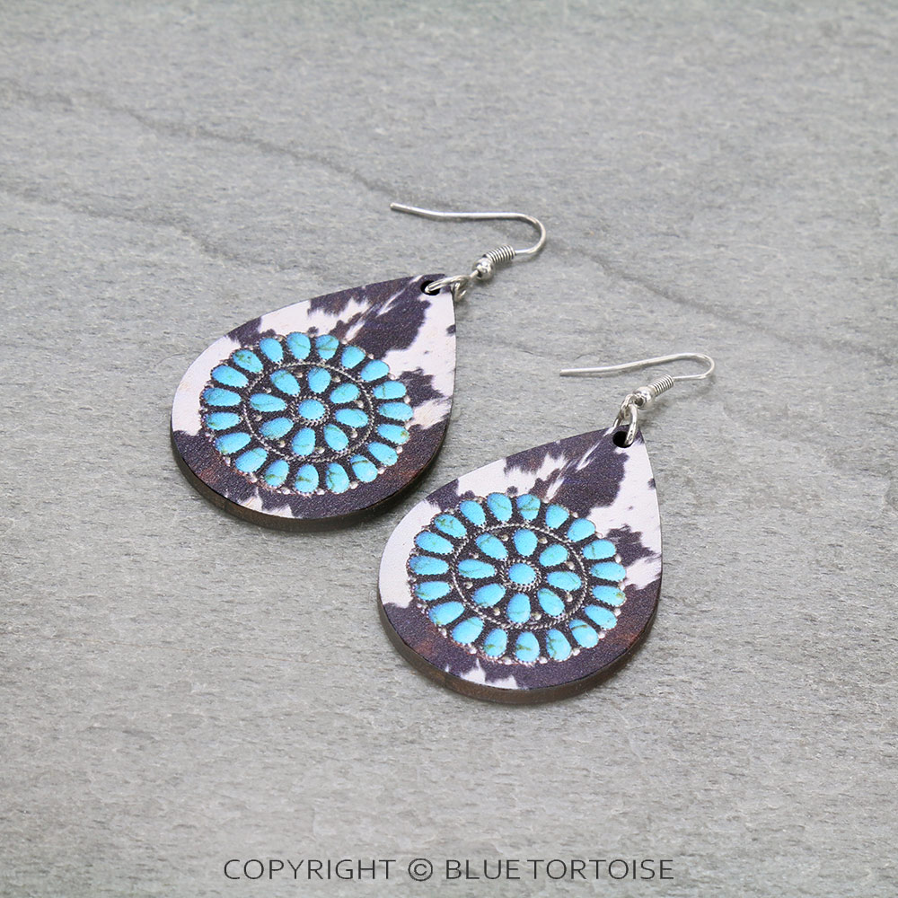 Wood Teardrop Dangle Earrings