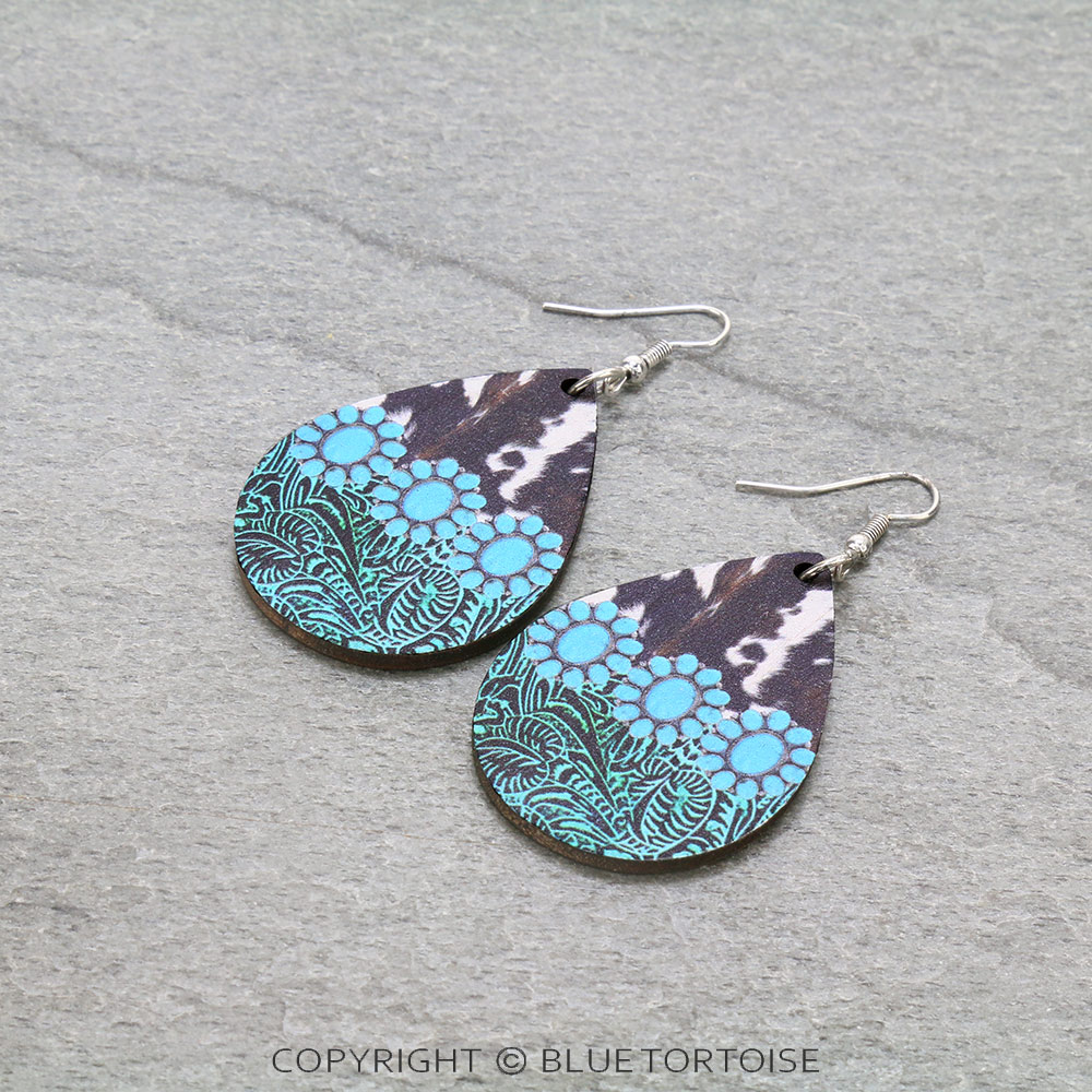Wood Teardrop Dangle Earrings