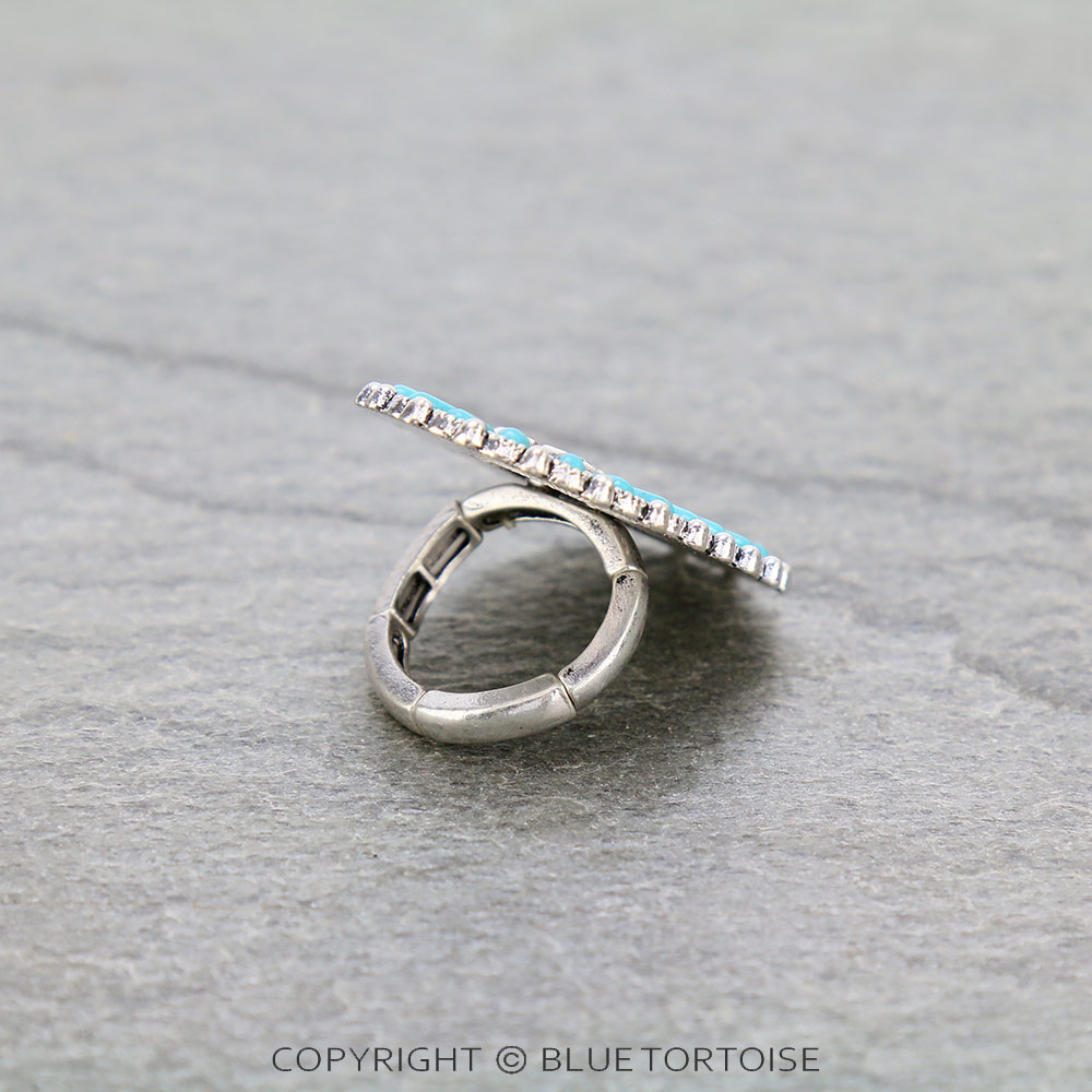 Western Concho Stone Stretch Ring - Image 3