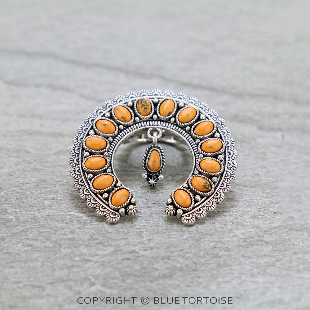 Western Squash Blossom Stone Stretch Ring