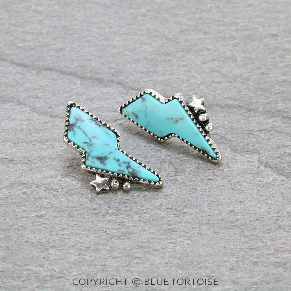 Thunder Stone Stud Earrings - Image 3