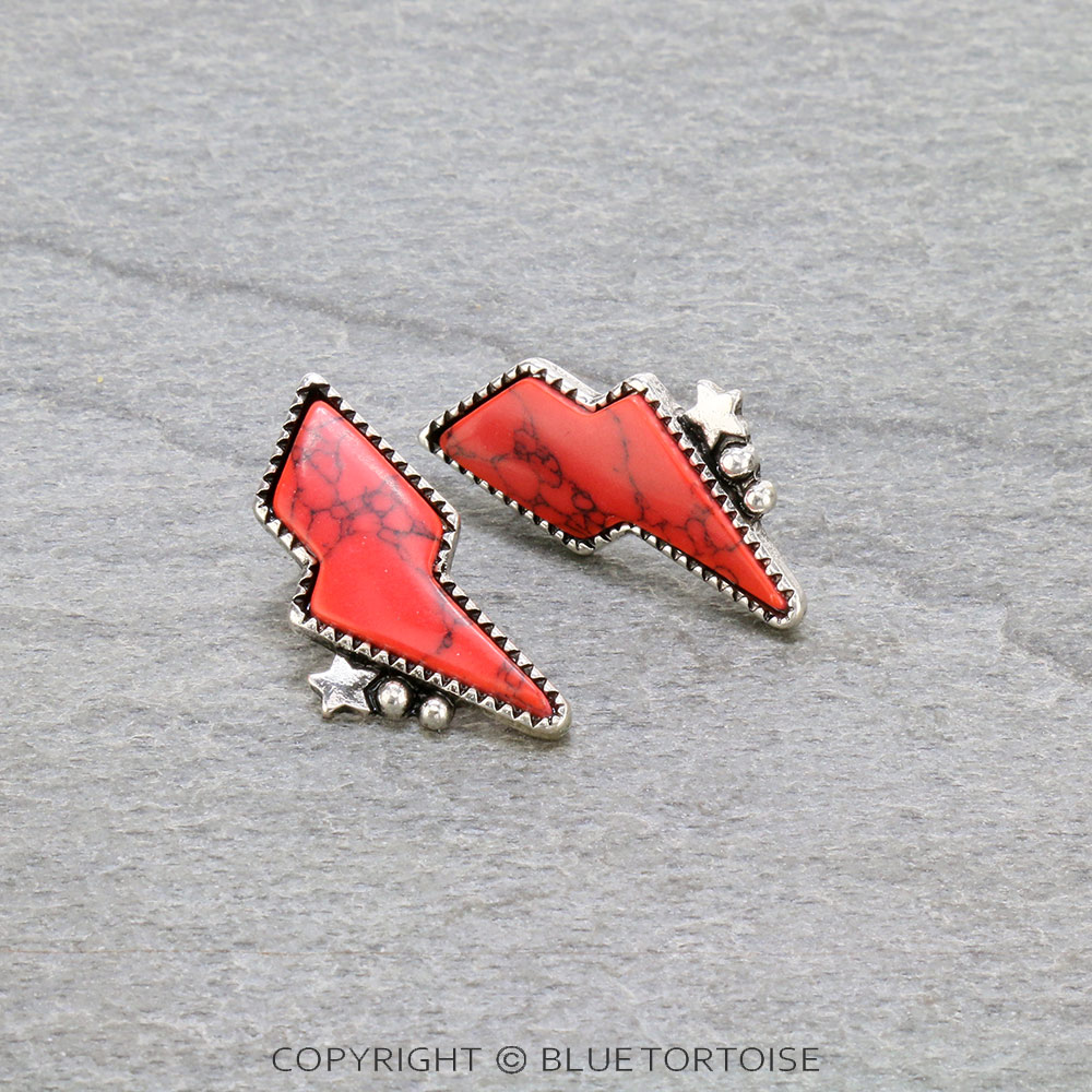Thunder Stone Stud Earrings - Image 3