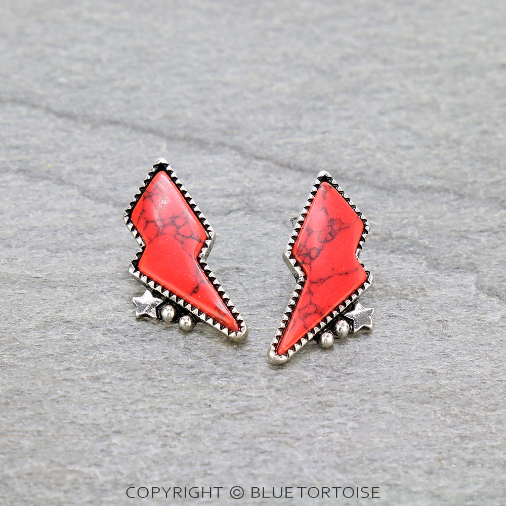 Thunder Stone Stud Earrings