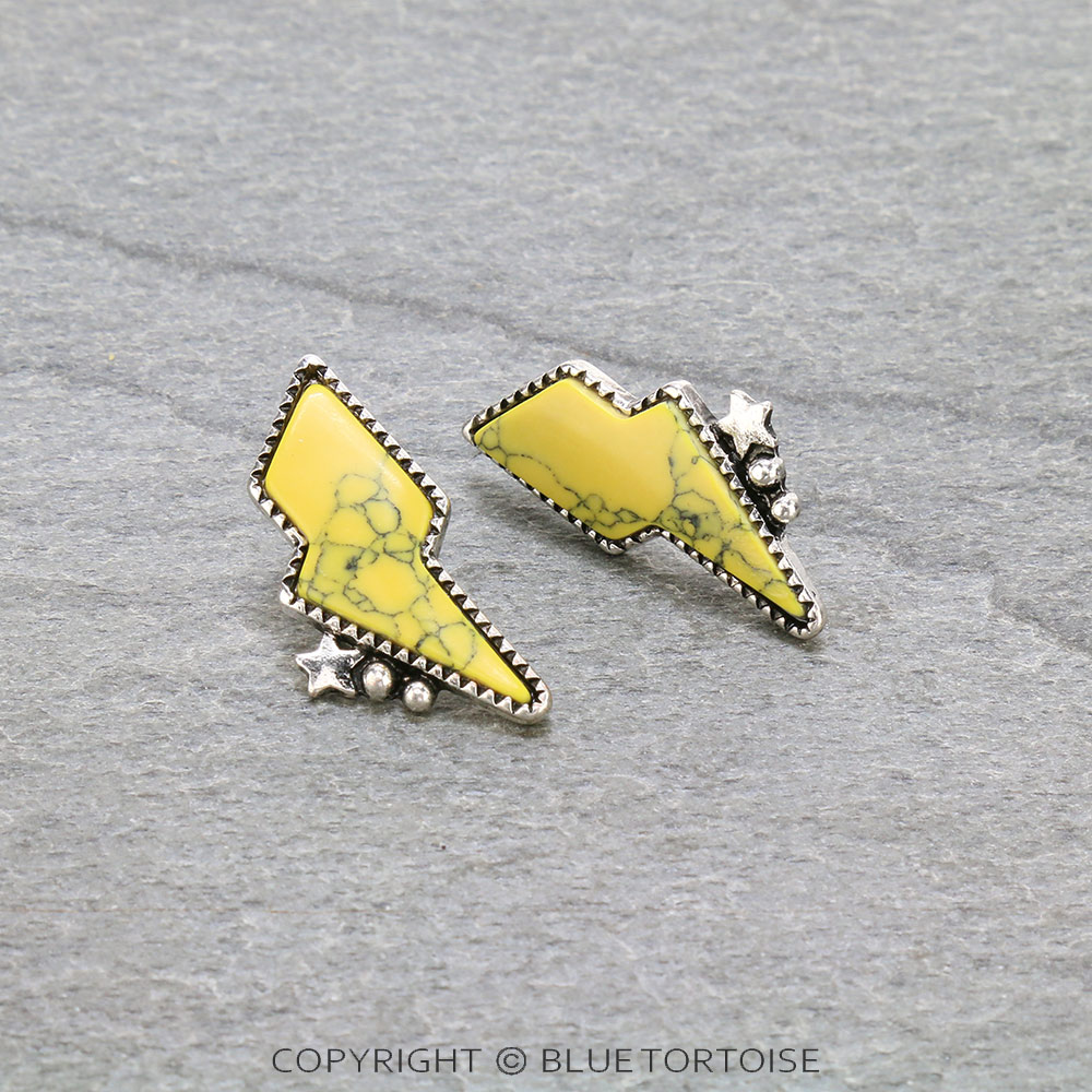 Thunder Stone Stud Earrings - Image 3