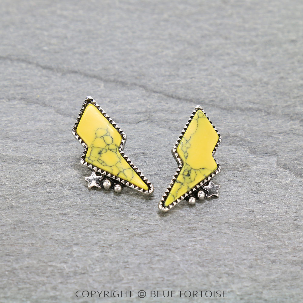 Thunder Stone Stud Earrings