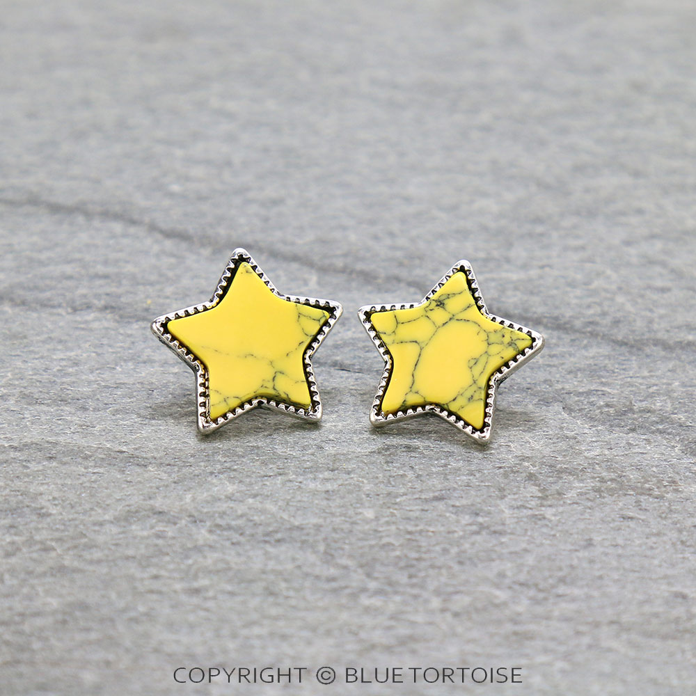 Star Stone Stud Earrings