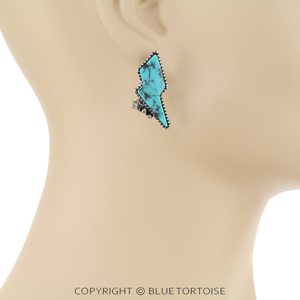 Thunder Stone Stud Earrings - Image 2