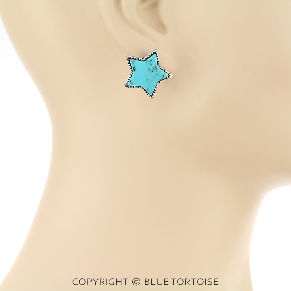 Star Stone Stud Earrings - Image 2