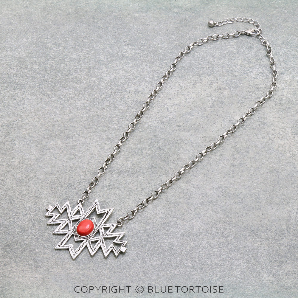 Western Aztec Pendant Chain Necklace