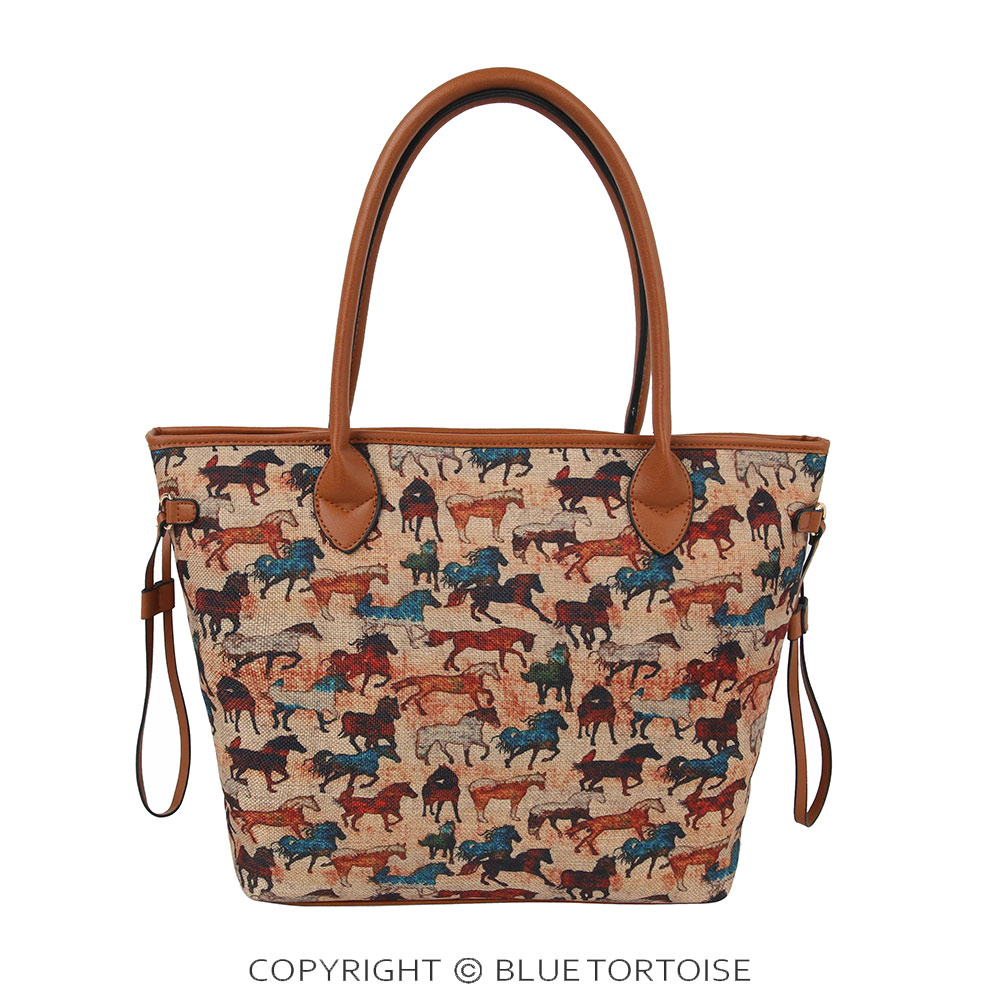 Serape Aztec Printed Handbag with extra pouch and wallet - Image 4