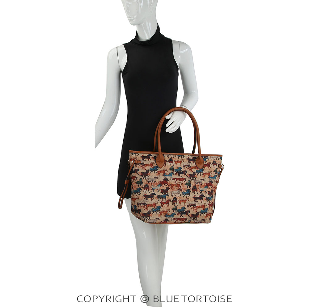 Serape Aztec Printed Handbag with extra pouch and wallet - Image 2