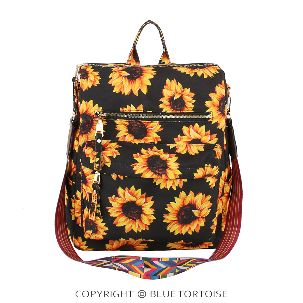 Sunflower Printed Backpack