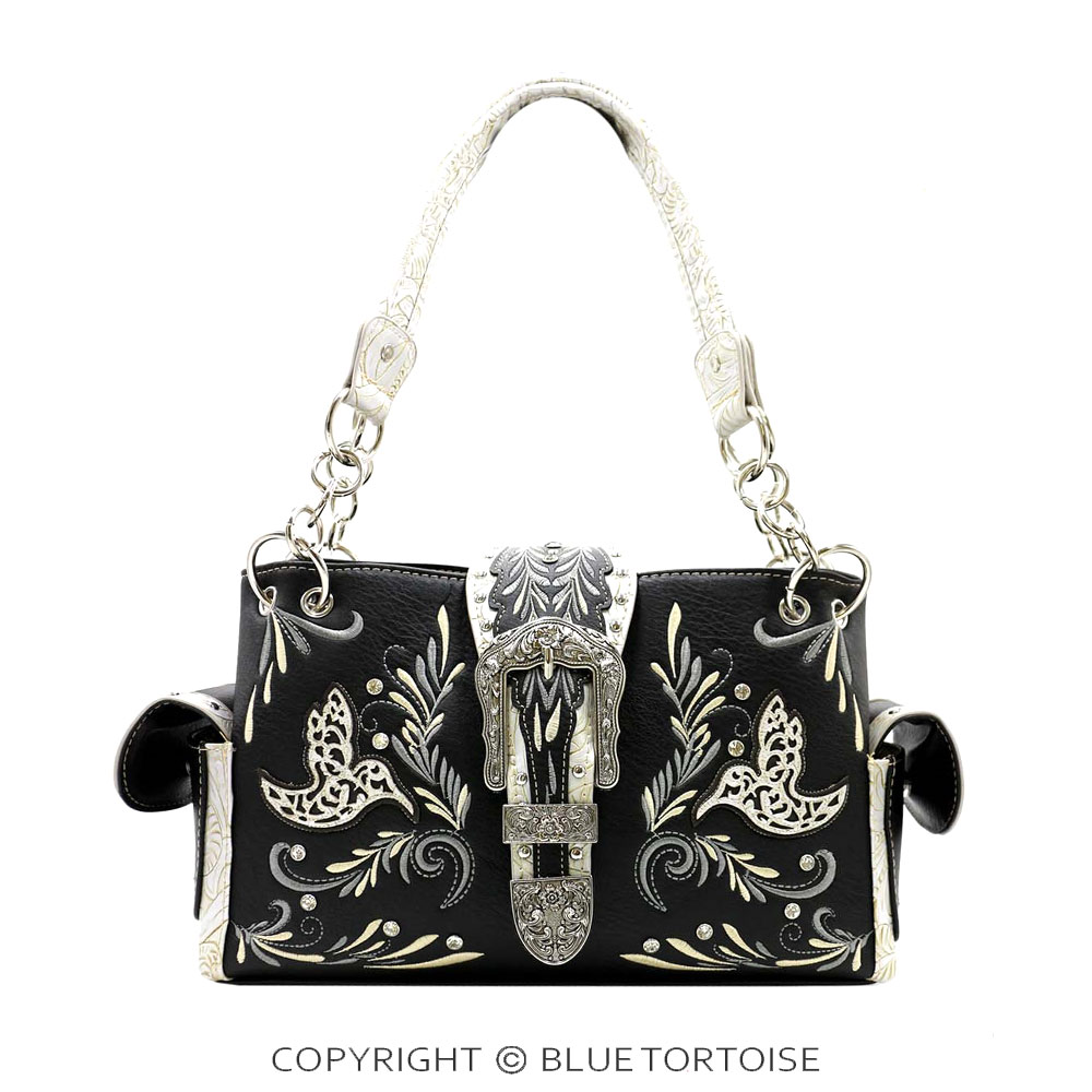 Western Buckle Faux Leather Handbag