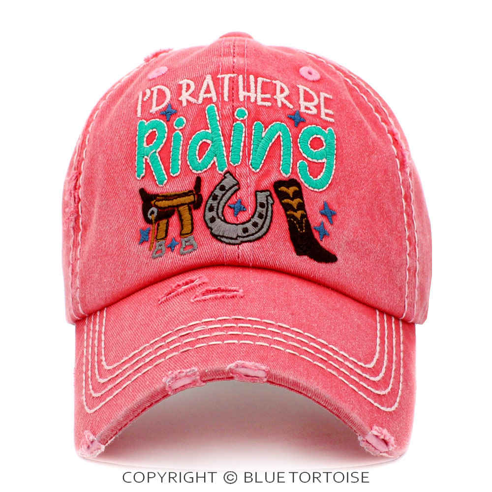 "I'd Rather Be Riding" Washed Vintage Ballcap